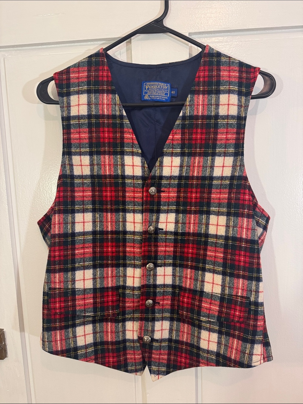 Pendleton Men's Vintage Plaid Wool Vest
